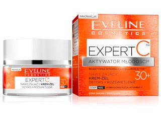 EKSPERT C AKTYWATOR MŁODOŚCI Nawilżający Krem-Żel Detoks + Rozświetlenie 30+ Eveline Cosmetics.