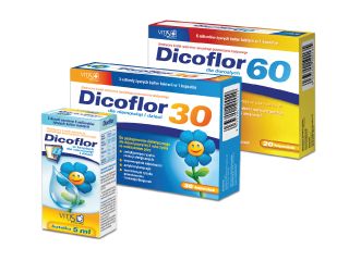 Dicoflor probiotyk Vitis Pharma w formie kropli i nie tylko.